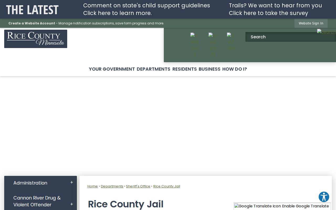 Northfield resident lookup Rice County jail roster page